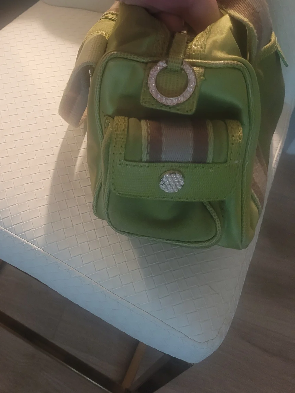 Michael Kors Green Women's Shoulder Bag with Crystal Buckle